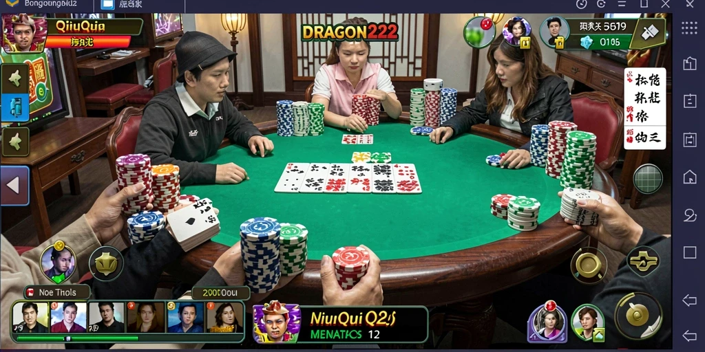 Gameplay seru DRAGON222 yang menampilkan kartu QiuQiu.