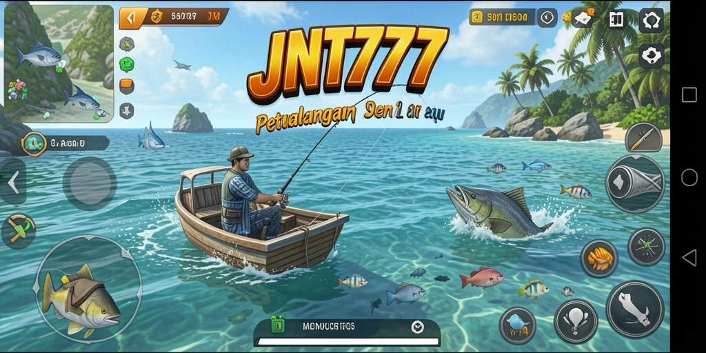 Gameplay seru JNT777 dengan berbagai ikan menarik.