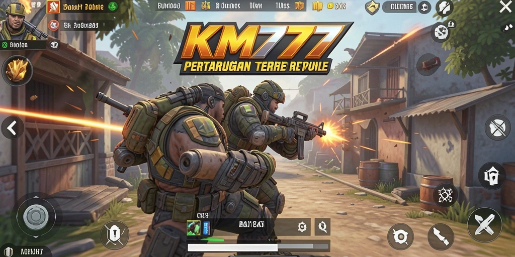Gameplay seru di KM777 dengan aksi Battle Royale intens.