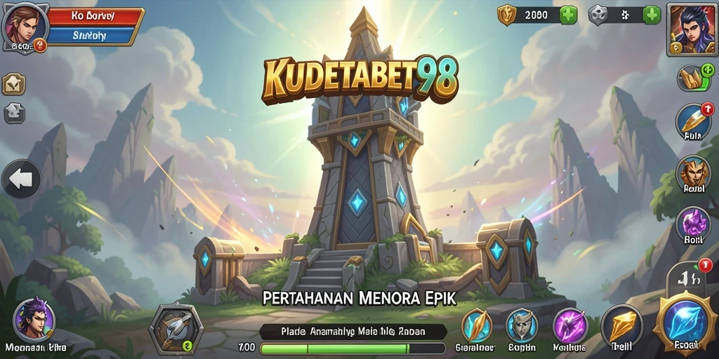 Gameplay seru KUDETABET98 dengan pertahanan menara yang tangguh.
