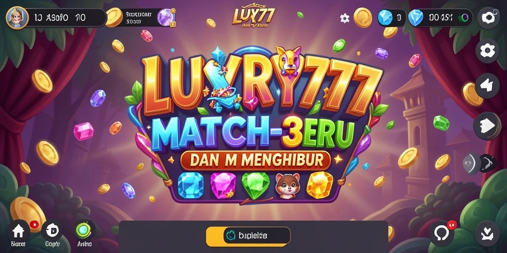 Screenshot dari gameplay seru LUXURY777 dengan elemen Match-3.