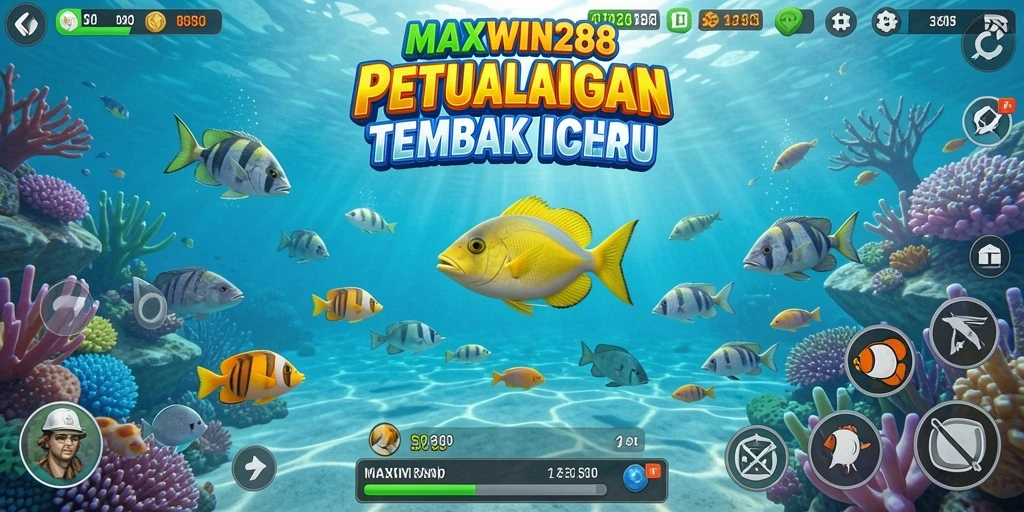 Tampilan gameplay seru dari MAXWIN288 saat menembak ikan.