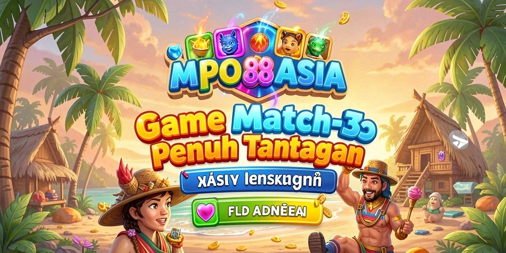 Screenshot gameplay MPO88ASIA yang menampilkan momen mencocokkan item Match-3.