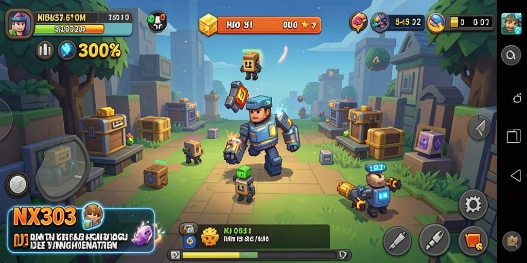 Screenshot gameplay NX303 menampilkan elemen Idle yang seru.