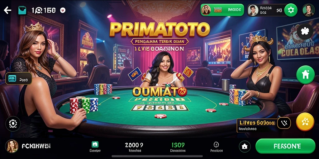 Tampilan gameplay mengasyikkan di PRIMATOTO dengan dealer langsung.