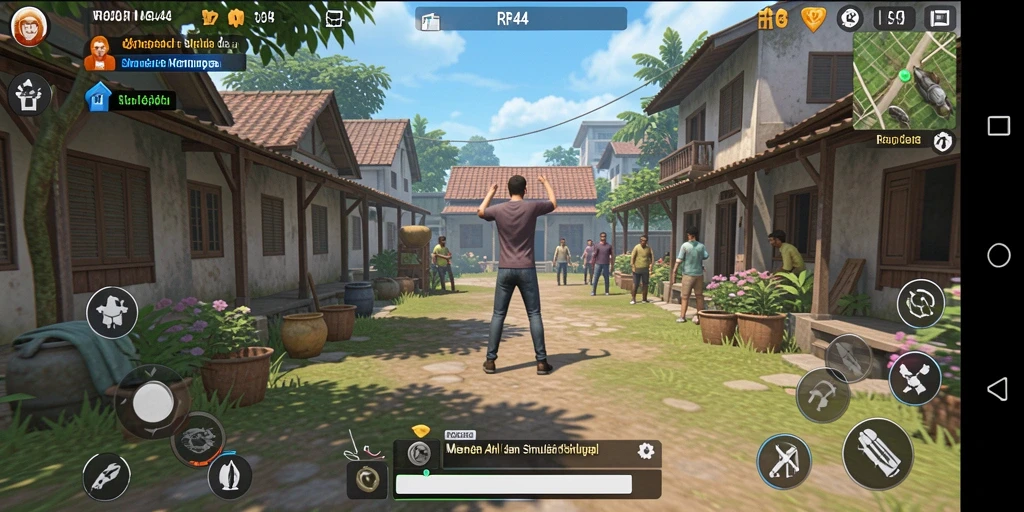 Tampilan gameplay unik dan interaktif dari RR44.