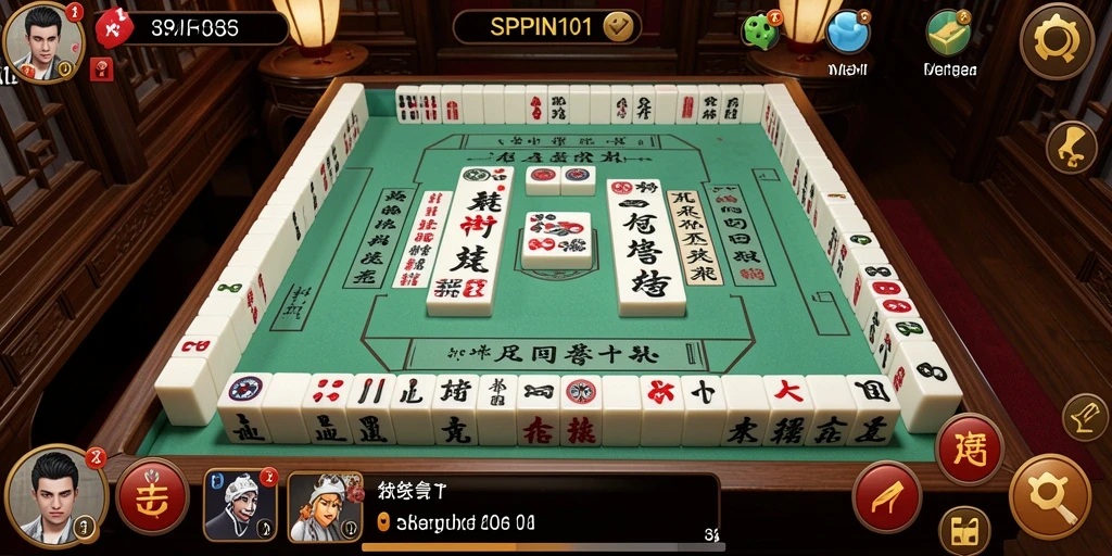 Tampilan gameplay SPIN101 yang menampilkan strategi Mahjong yang mendebarkan.