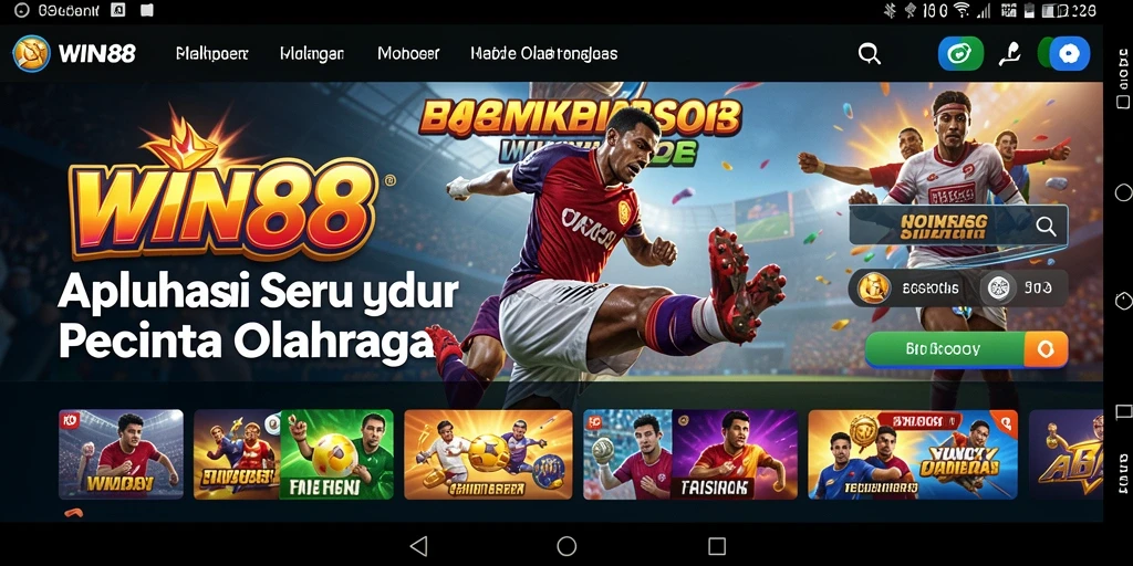 Tampilan gameplay seru dari aplikasi WIN88 dengan pengaturan olahraga.